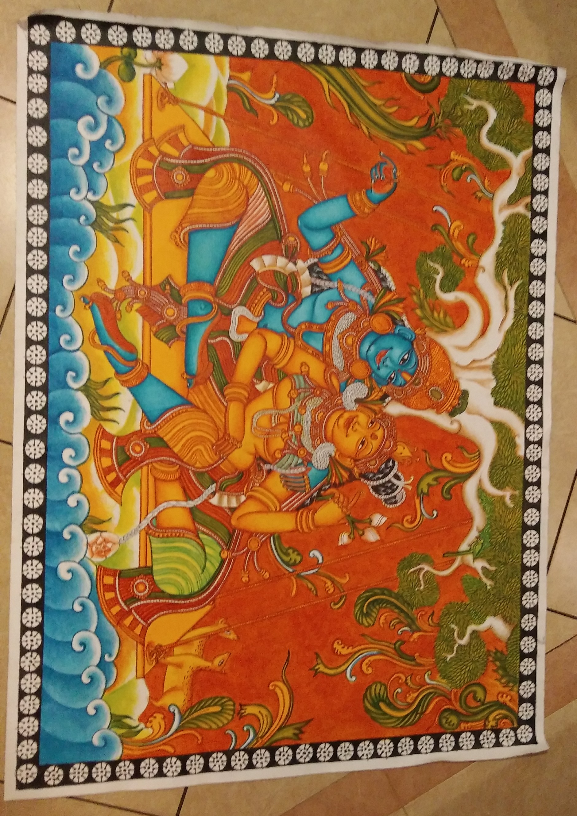 Goddess Parvati and Her Attendants in Kerala Murals