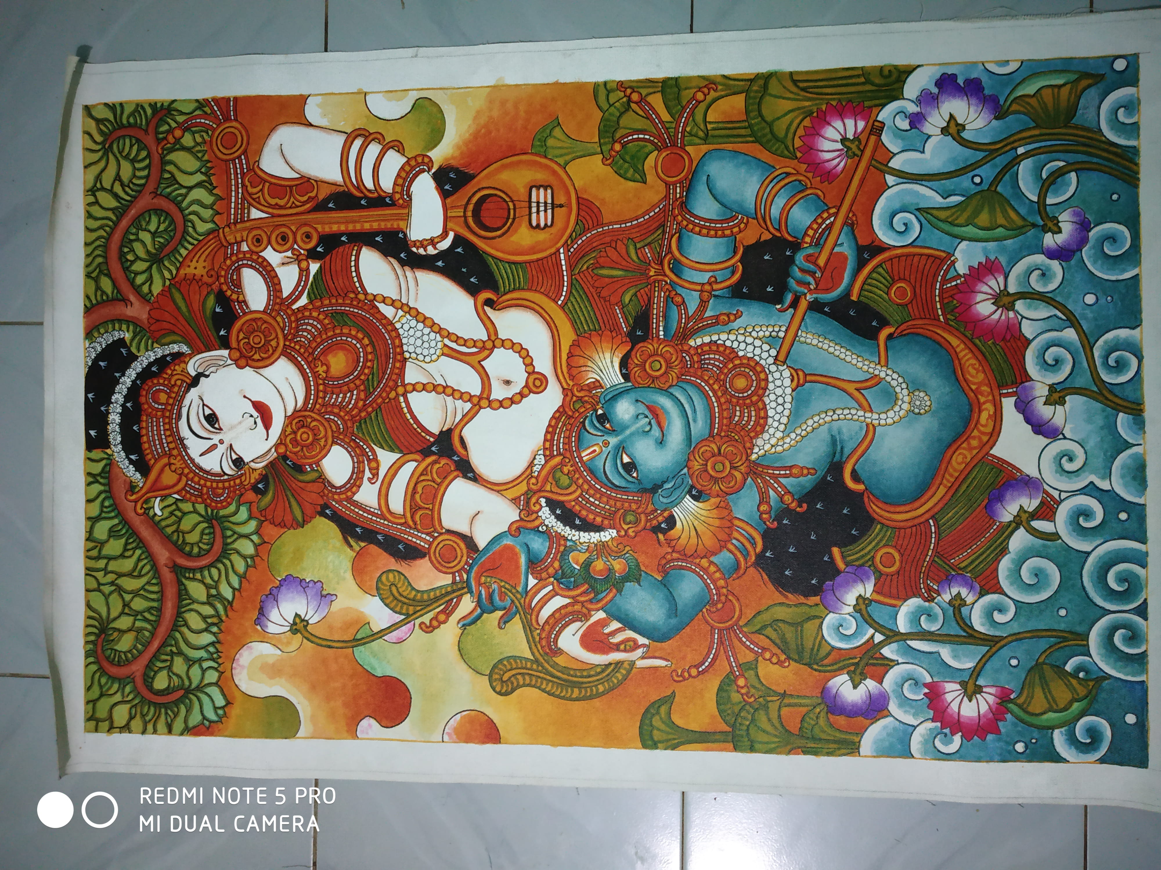 The Musical Devotion of Radha and Krishna in Mural Art