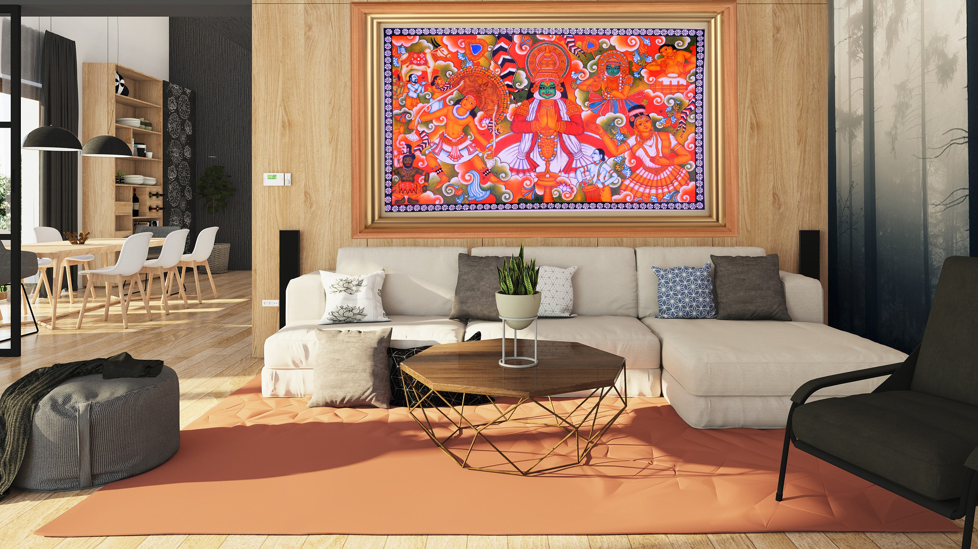 Traditional Murals in Modern Living