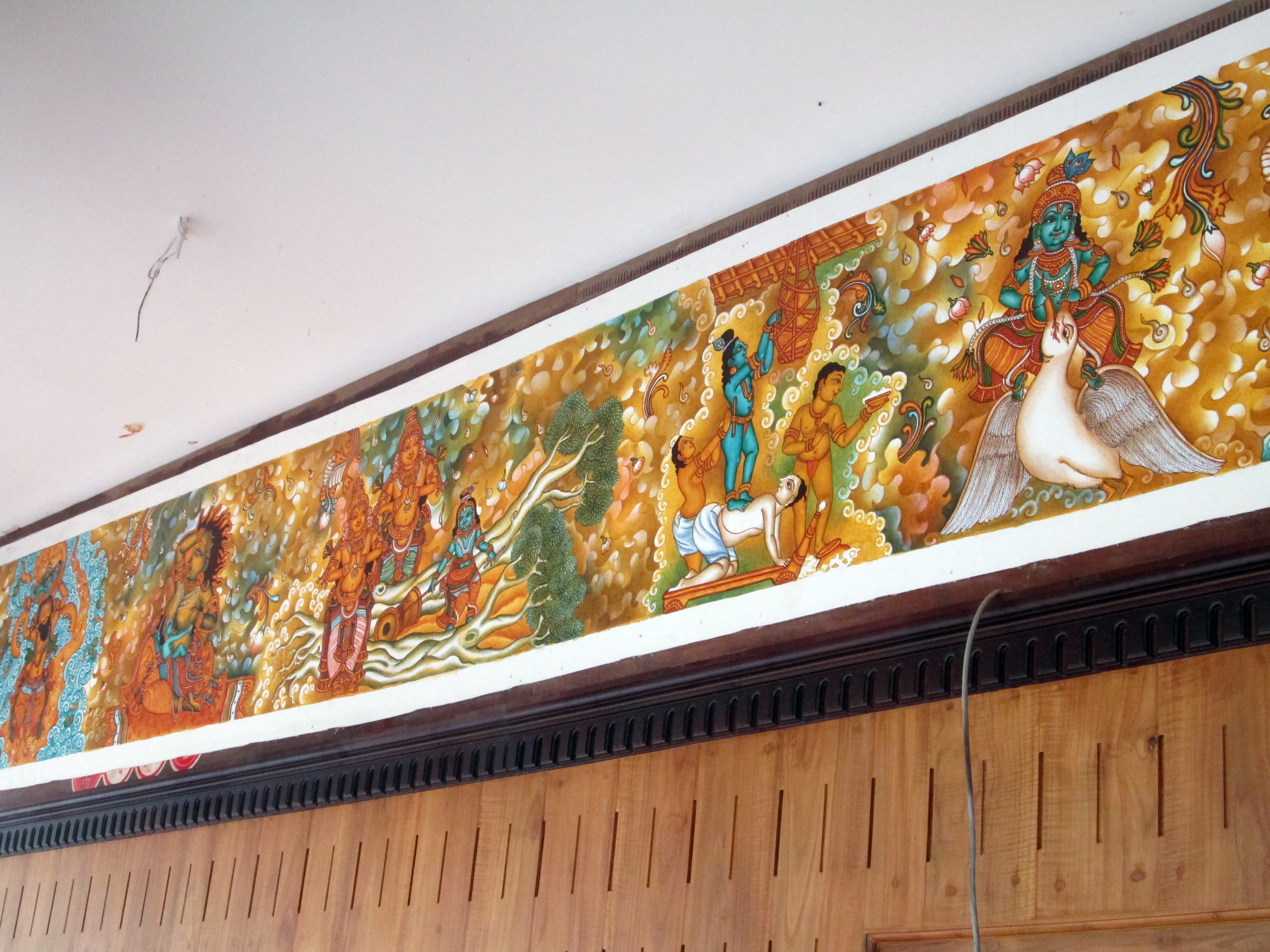 Traditional Kerala Mural Friezes and Temple Architecture