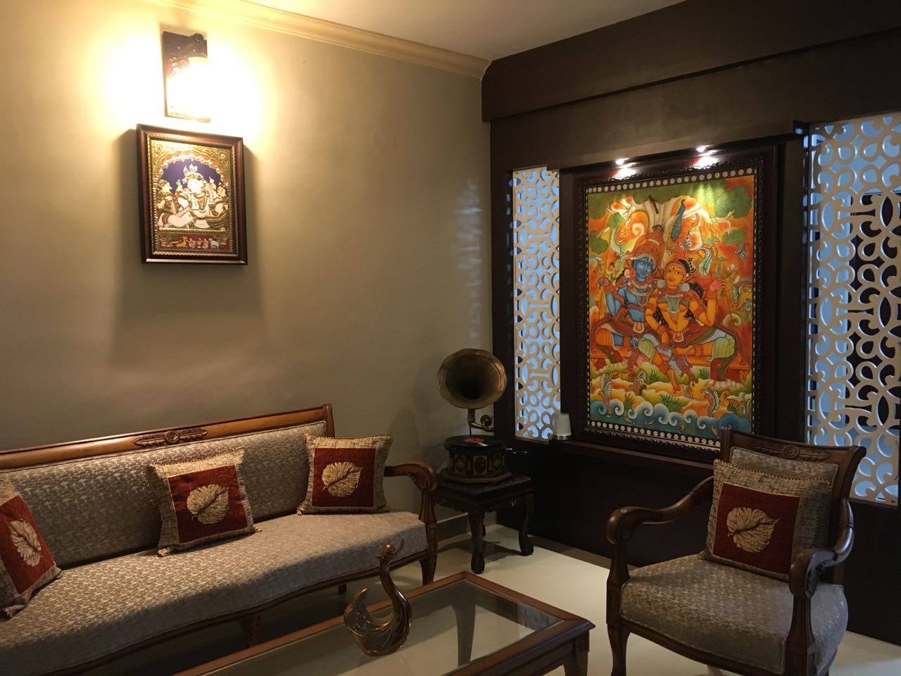 Traditional Kerala Murals in a Modern Interior